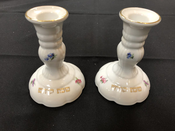 White Ceramic Shabbat Candle Holders