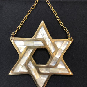 Brass and Mother-of-Pearl Star of David Wall Hanger