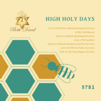 High Holy Days Schedule 5781